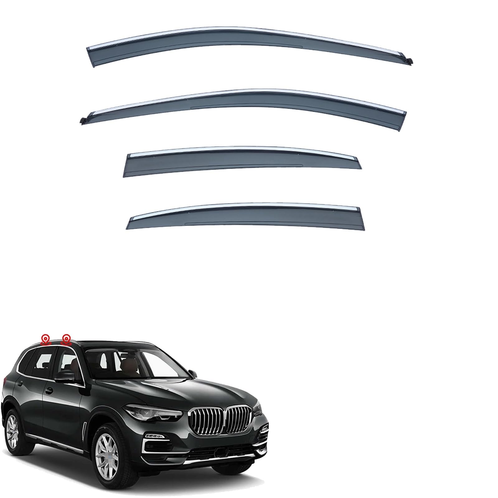 に適用 X5 G05 2019 2020 2021 2022 車用サイドバイザー カーパーツ サイドバイザー ドアバイザー 車種専用設計 車用 サイドバイザー スモーク 雨よけ カーレインシールドセット サンバイザー 社外品 【4枚 】|ハッピーラッキーショップ