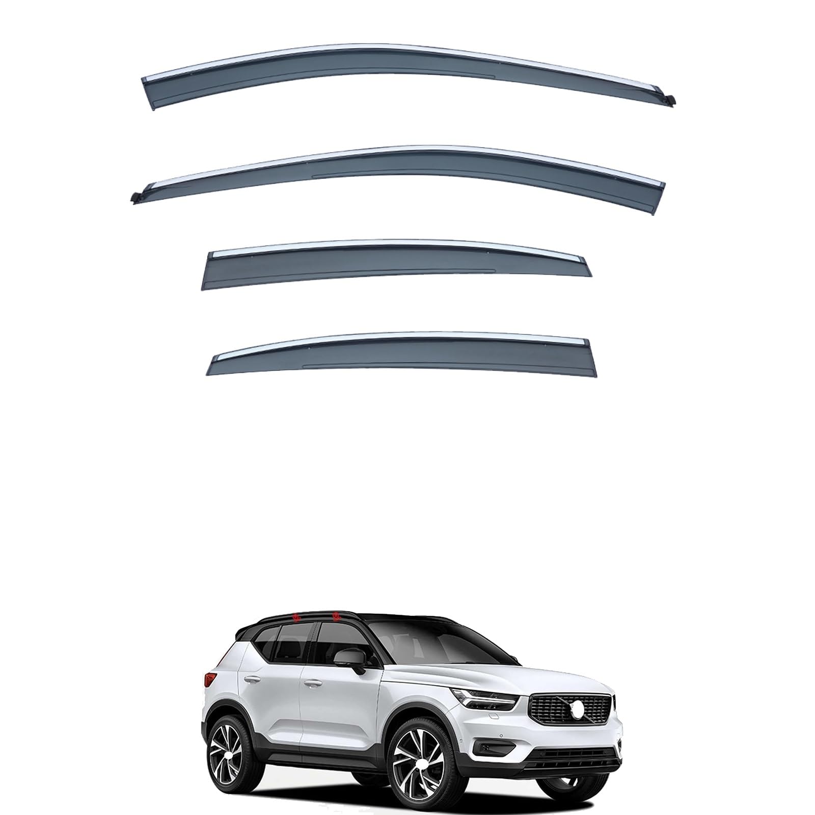 に適用 ボルボXC40 2020 2021 車用サイドバイザー カーパーツ 専用ドアバイザー 車種専用設計 スモーク サンバイザー ウィンドウ 雨避け 雨よけ 日避け 日除け 日よけ 車用 社外品【4枚 】｜ハッピーラッキーショップ