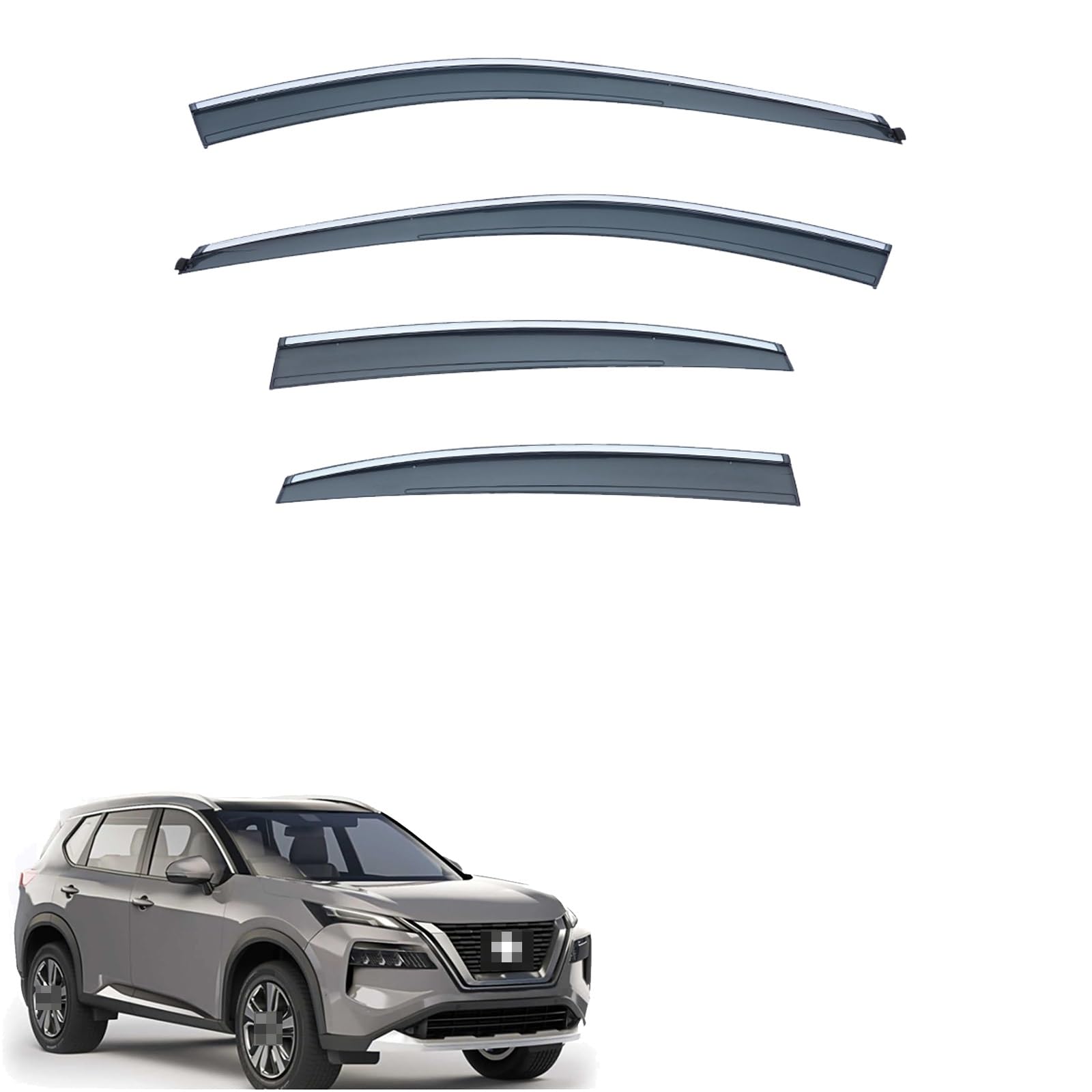 に適用 新型 日産 エクストレイルT33 4代目（2022.7～現行）T33/SNT33型 車用サイドバイザー サイドバイザー 外装ドアバイザー レインシールド 車種専用設計 ウィンドウ バイザー 雨よけ バイザー カーパーツ ドアウィンドウバイザー厚手両面テー貼付式【4枚 】｜ハッピーラッキーショップ