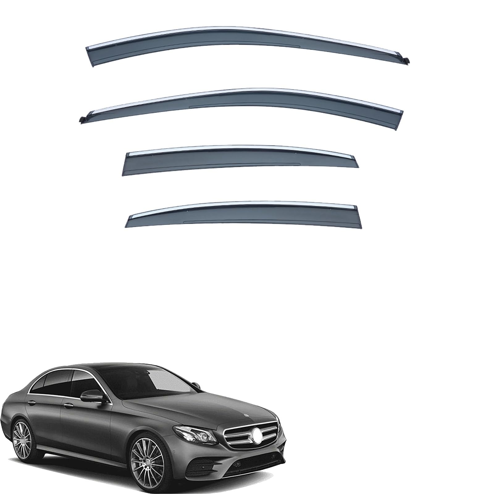 に適用 メルセデス?ベンツ E クラス セダン W212 W213 2010~2019年 車用サイドバイザー サイドバイザー 外装ドアバイザー レインシールド 車種専用設計 ウィンドウ バイザー 雨よけ バイザー カーパーツ ドアウィンドウバイザー厚手両面テー貼付式【4枚 】(W213 2017年~)｜ハッピーラッキーショップ