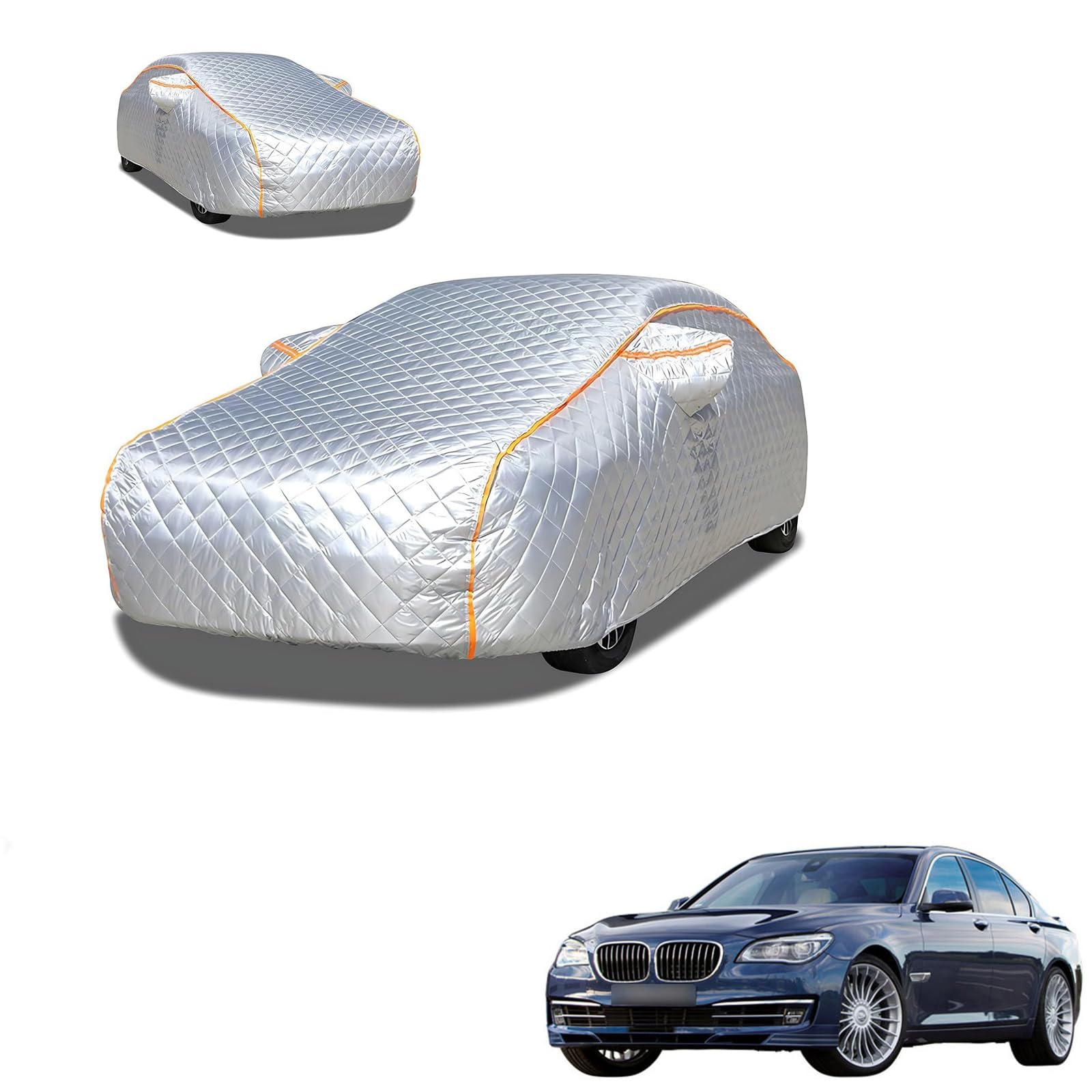 アルピナ B7 F01/F02 2009年4月～2016年1月 専用 極厚5層構造 車カバー 雹対策 ボディカバー 裏起毛 防水 撥水 防雪 紫外線対策 自動車カバー 凍結防止 黄砂 PM2.5 対策 四季対応 屋外 屋内 傷防止 丈夫 収納袋付き｜ハッピーラッキーショップ