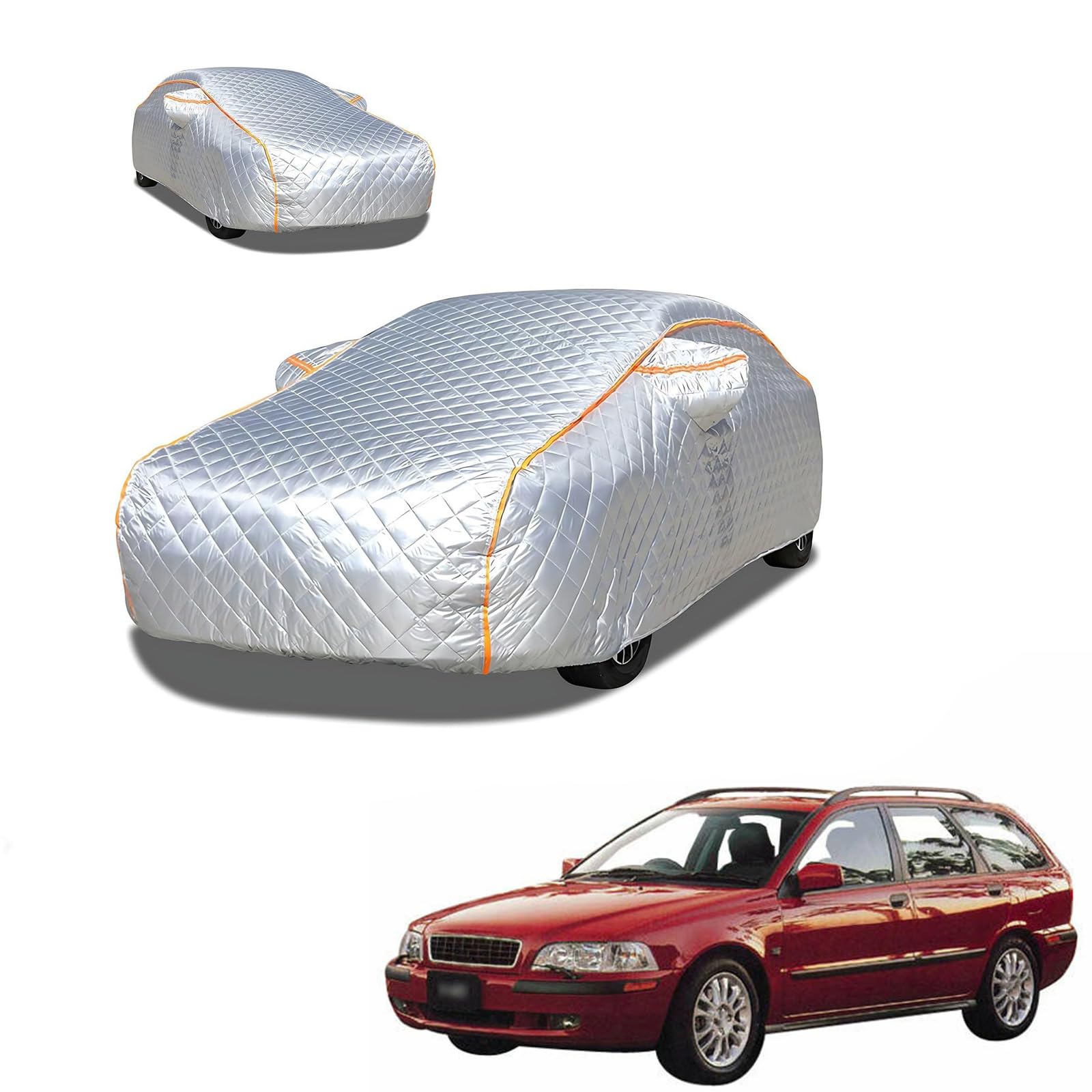 ボルボ V40 1997年10月～2004年4月 専用 極厚5層構造 車カバー 雹対策 ボディカバー 裏起毛 防水 撥水 防雪 紫外線対策 自動車カバー 凍結防止 黄砂 PM2.5 対策 四季対応 屋外 屋内 傷防止 丈夫 収納袋付き｜ハッピーラッキーショップ