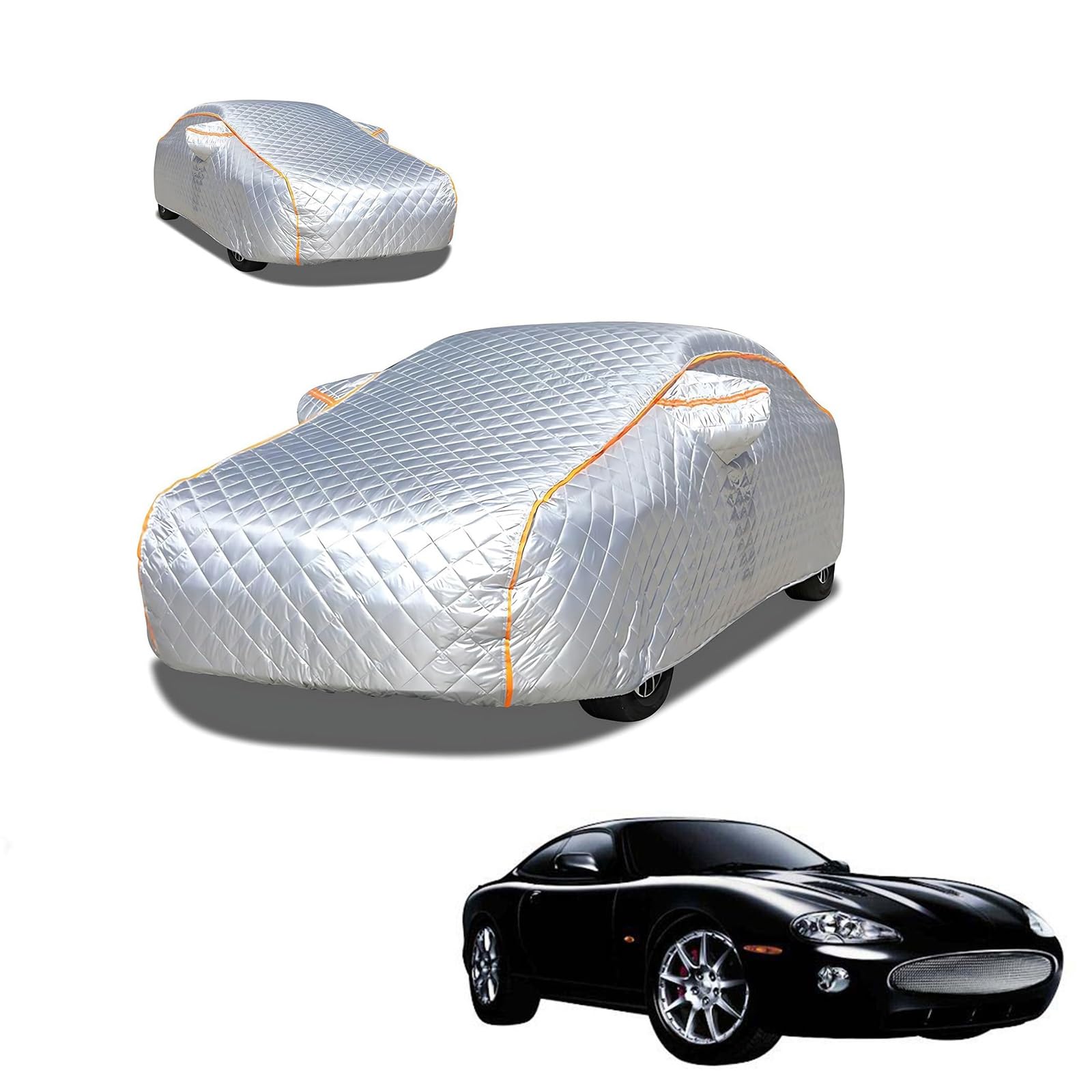 ジャガー XKクーペ 1996年11月～2006年6月 専用 極厚5層構造 車カバー 雹対策 ボディカバー 裏起毛 防水 撥水 防雪 紫外線対策 自動車カバー 凍結防止 黄砂 PM2.5 対策 四季対応 屋外 屋内 傷防止 丈夫 収納袋付き｜ハッピーラッキーショップ