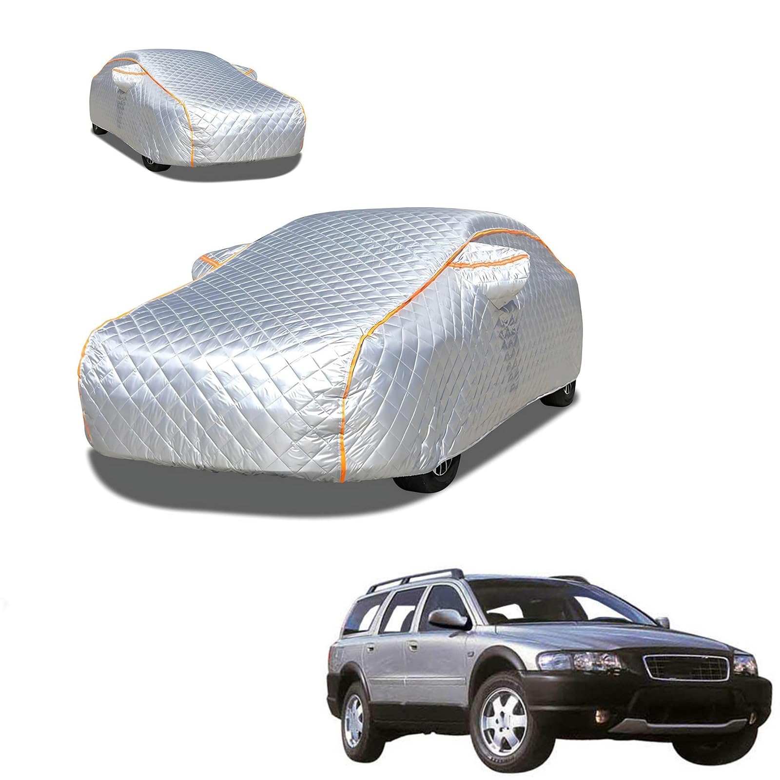ボルボ V70XC 2000年9月～2002年10月 専用 極厚5層構造 車カバー 雹対策 ボディカバー 裏起毛 防水 撥水 防雪 紫外線対策 自動車カバー 凍結防止 黄砂 PM2.5 対策 四季対応 屋外 屋内 傷防止 丈夫 収納袋付き｜ハッピーラッキーショップ
