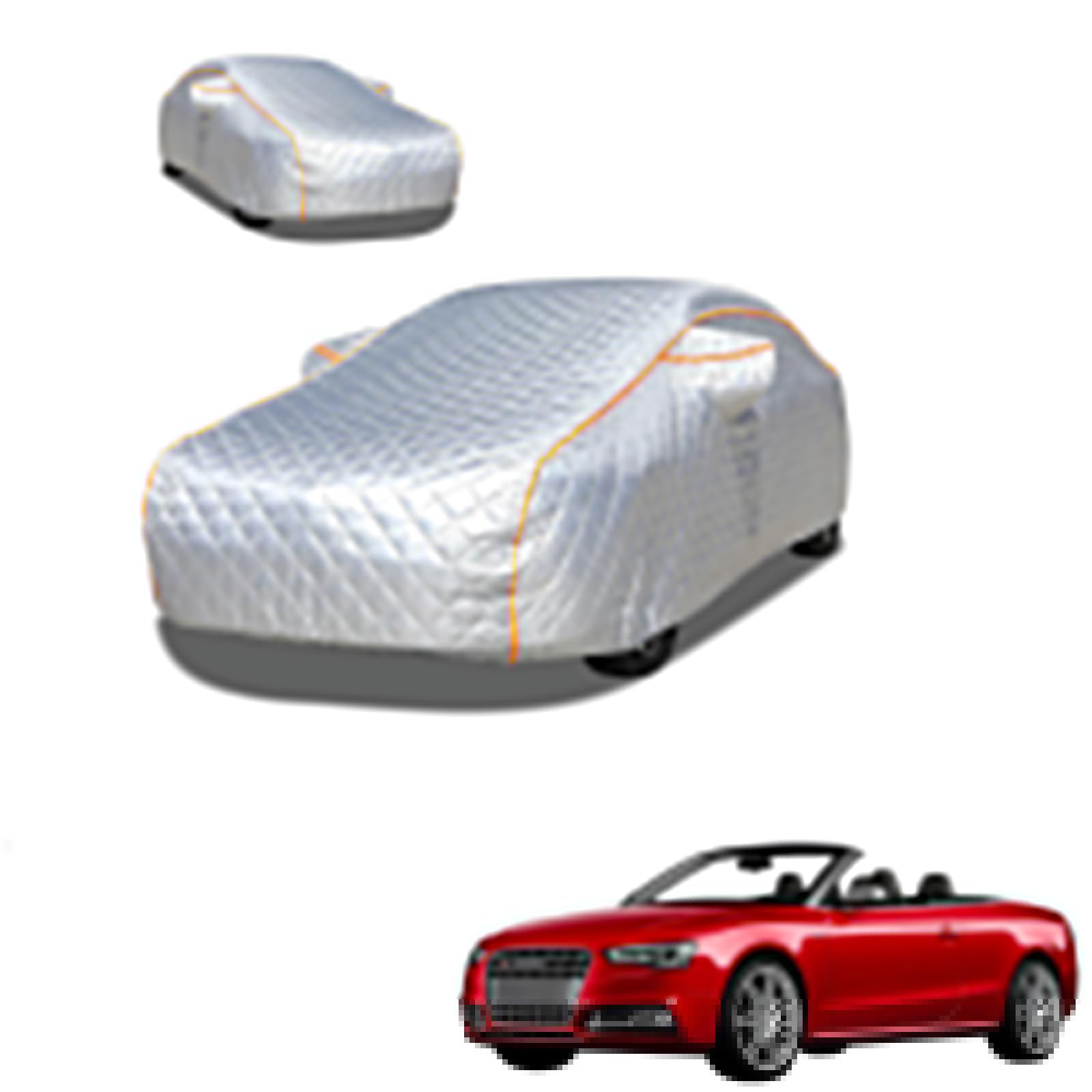 アウディ S5カブリオレ 8F 2010年9月～2017年6月 専用 極厚5層構造 車カバー 雹対策 ボディカバー 裏起毛 防水 撥水 防雪 紫外線対策 自動車カバー 凍結防止 黄砂 PM2.5 対策 四季対応 屋外 屋内 傷防止 丈夫 収納袋付き｜ハッピーラッキーショップ