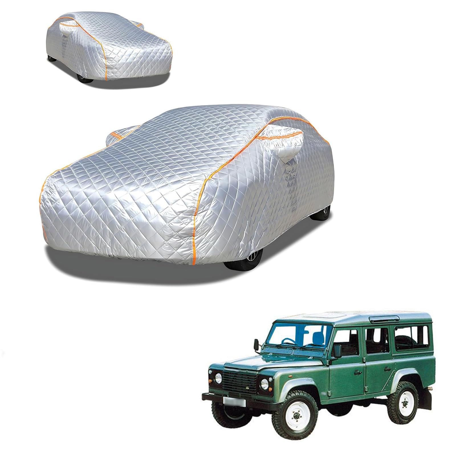 ランドローバー ディフェンダー L316 2002年4月～2005年12月 専用 極厚5層構造 車カバー 雹対策 ボディカバー 裏起毛 防水 撥水 防雪 紫外線対策 自動車カバー 凍結防止 黄砂 PM2.5 対策 四季対応 屋外 屋内 傷防止 丈夫 収納袋付き｜ハッピーラッキーショップ