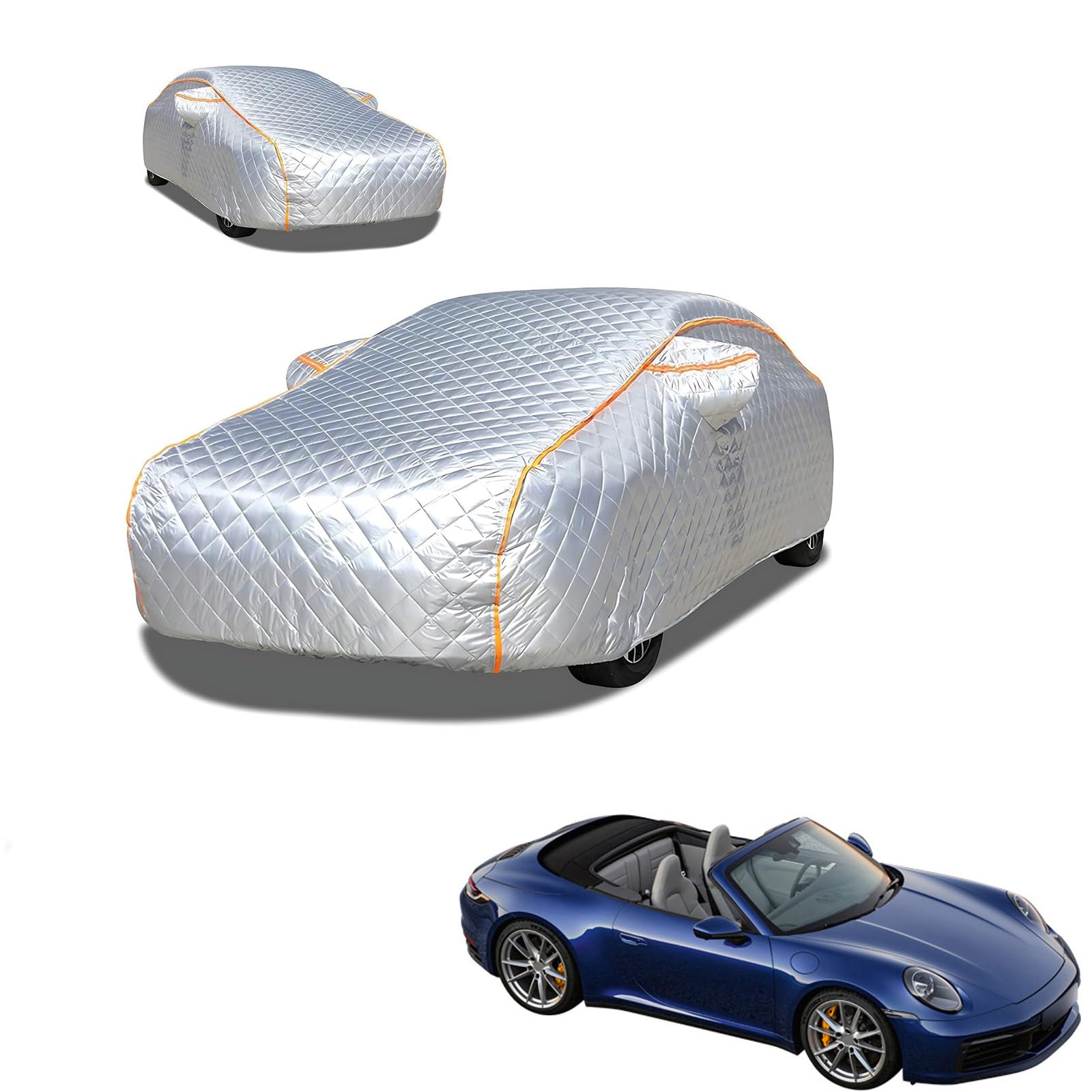 ポルシェ 911カブリオレ 2019年7月?現行 専用 極厚5層構造 車カバー 雹対策 ボディカバー 裏起毛 防水 撥水 防雪 紫外線対策 自動車カバー 凍結防止 黄砂 PM2.5 対策 四季対応 屋外 屋内 傷防止 丈夫 収納袋付き｜ハッピーラッキーショップ 11,400円