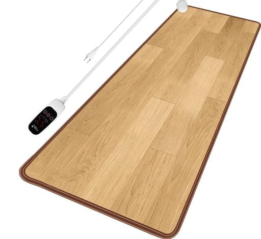 ホットカーペット 防水マット 55x150cm 温度調整5段階 足元ヒーター キッチン用省エネ 電気カーペット 暖房 寒さ対策 タイマー機能付き 木目調 電源コード:右上 (かいぜんばん)｜HappyMasaya