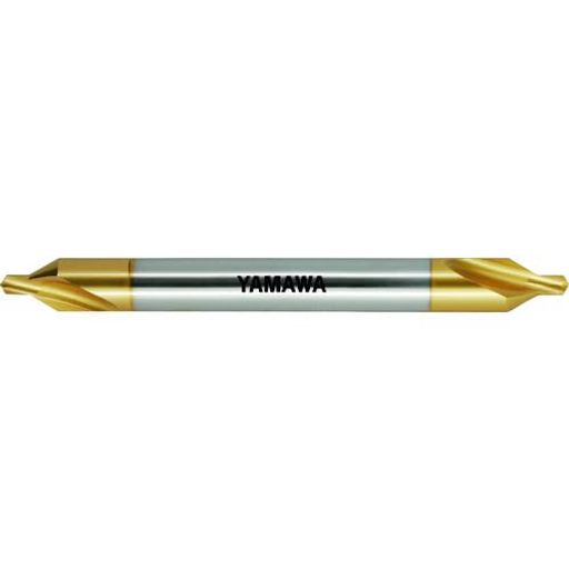 ヤマワ ロングシャンクコーティング弱ねじれ溝A形60&deg; センタ穴ドリル CD-SL V L150 2X60&deg;X6 CD-SL-V-150-2X60X6｜HappyMasaya