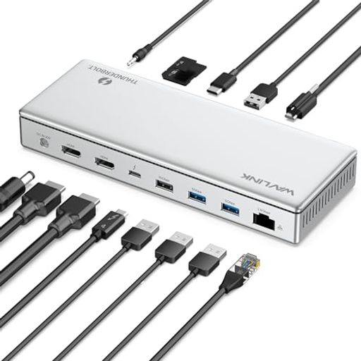 【WAVLINK厳選】WAVLINK Thunderbolt 4ドッキングステーション、シングル8K、トリプル4Kディスプレイ、TBT 4/3 Mac & TBT 4 Windows パソコン用13 in 1 PCドック、2.5G|HappyMasaya
