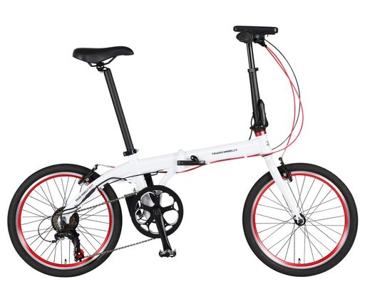 TRANS MOBILLY NEXT206 ホワイト 電動アシスト折りたたみ自転車 20インチ 6段変速 重量約13.5kg 軽量アルミフレーム｜HappyMasaya