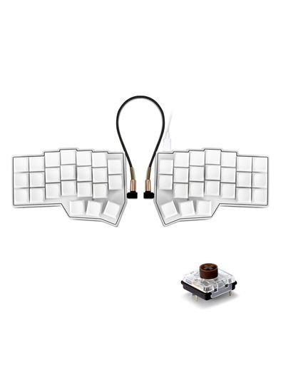 YIVU Corne Choc 完成品 有線 分離型 メカニカルキーボード 46キー スプリット カラムスタッガード エルゴノミクス ロープロファイル 薄型 ホットスワップ 無刻印 QMK/Vial カスタム｜HappyMasaya