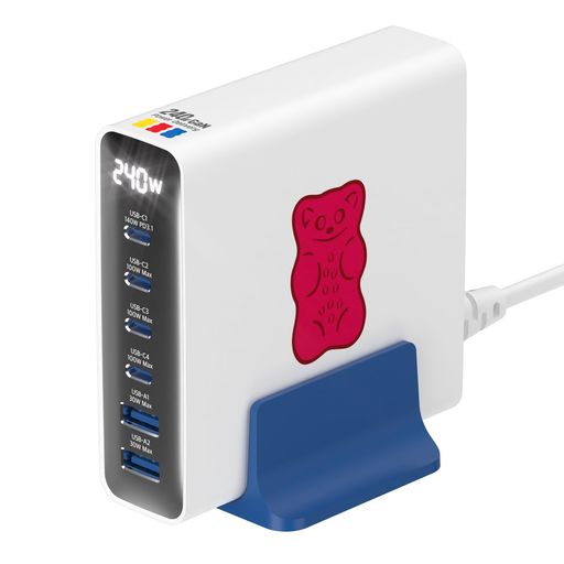 Haribo 240W GaN 充電ステーション 6ポート USB-Cx4/USB-Ax2 PD 3.1 (140W) & QC 5.0対応 ノートPC/MacBook/iPhone/Galaxy/Pixel/iPad/タブレット/ゲーム機対応｜HappyMasaya