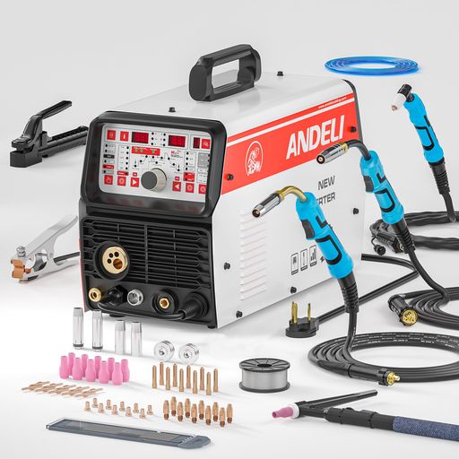 ANDELI 半自動溶接機 200AMP アルミ溶接可能 200V MIG/手棒溶接/HF TIG溶接/プラズマ切断/COLD溶接 ガス&ノンガス半自動溶接 6 in 1多機能MIG溶接機 工業用 家庭用 MCT-520DPL Pro｜HappyMasaya