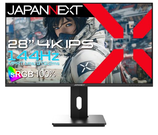 JAPANNEXT 28インチ IPSパネル搭載 144Hz/1ms(MPRT)対応 4K(3840x2160)解像度 ゲーミングモニター JN-IPS28G144U-HSPC6 HDMI DisplayPort USB-C(最大65W給電)｜HappyMasaya