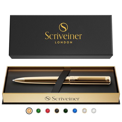 Scriveiner ボールペン 最高級 本物の金メッキ シュミット 黒リフィル 最高のボールペンギフトセット 男女 ビジネスマン 役員 オフィスに最適 (金) Gold Pen - Stunning Luxury Pen 24｜HappyMasaya
