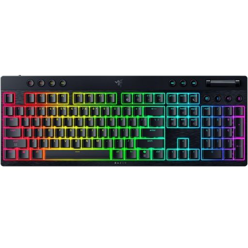 RazerレイザーBlackWidowV4Low-profileHyperSpeedGreenClickySwitchゲーミングキーボードワイヤレス薄型緑であること力学的取り替えっこHyperSpeedWireless