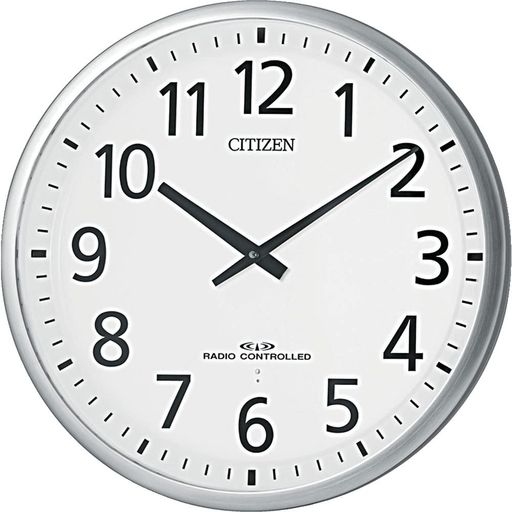 リズム(RHYTHM) 掛け時計 電波時計 オフィス 大型 高感度受信 3電波対応 ステンレス枠 連続秒針 シルバー Φ55x5.5cm オフィス用品 工場 事務所 広範囲受信モデル M821 シチズン CITIZEN 4MY821-019|Happy night Rainbow