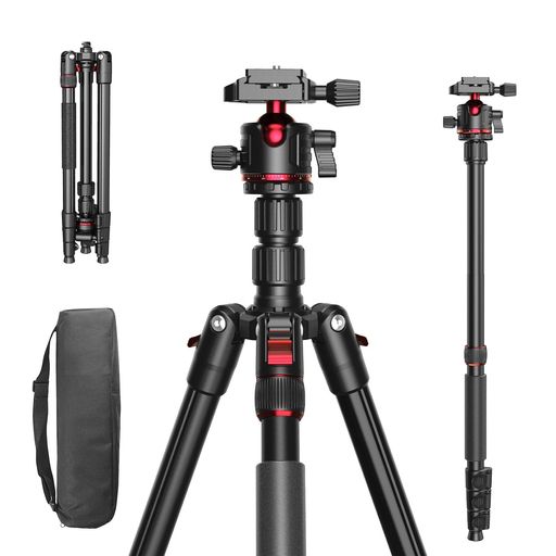 APEXEL プロな三脚 カメラ用 スマホレンズ用 最大展開高度173cm 高度調整可能 撮影角度調整可能 多機能三脚｜Happy night Rainbow