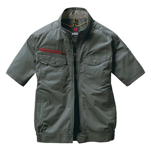 [バートル]気違い付き添い人やり方服大気圏手工芸品半袖上衣(服のみ)AC71463L大きさ59オリーブ薄墨色