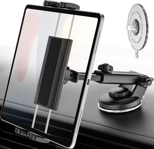 Dosvsiダッシュボードタブレットホルダー車載吸盤式タブレットスタンドiPad車載用ホルダー粘着ゲル吸盤超強力吸引力伸縮アーム自由調節360度回転取り付け簡単車フロントガラススマホホ…