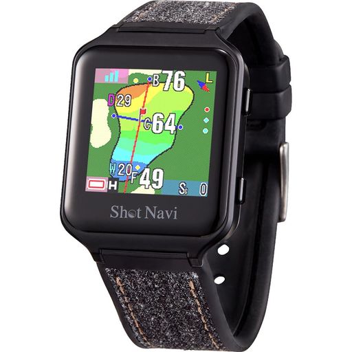ShotNaviAIREX(ショットナビ)【ブラック】超軽量20gタッチパネル最新GPSチップ「M10」搭載日本製(国内ISO9001認定工場生産)ゴルフナビゴルフ距離計GPSナビゴルフウォッチ競技利用OK