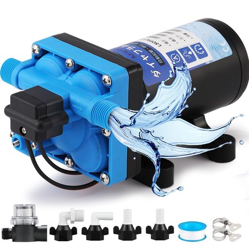 NEWTRYダイヤフラムポンプ42シリーズ給水排水ポンプ17.5L/min70Psi揚程48m110V自吸式自動起動・停止圧力スイッチ圧力調整可能庭の水やり、液体充填、キャンピングカー、家庭用水など用