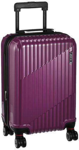[はやりっ子]旅行バッグ双輪キャスターキャリーケースクレスタパープルS大きさ(機内持込)34/39L