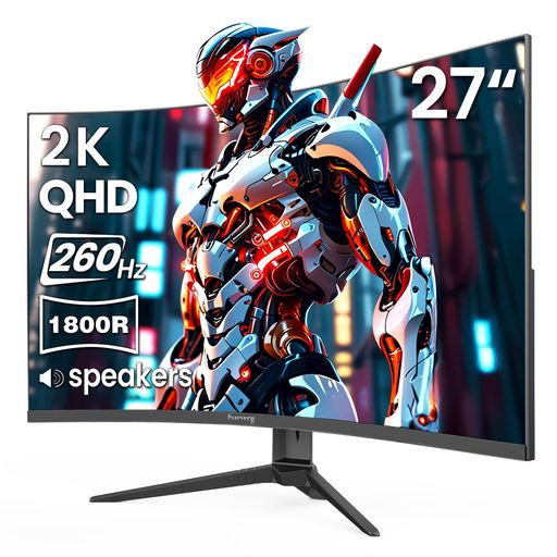 【27インチゲーミングモニター】SueveryWQHD2560x1440260Hz湾曲モニター1800RディスプレイHDMI2.0\u0026DP1.4ブルーライト軽減傾斜調整広い視野角壁掛け対応