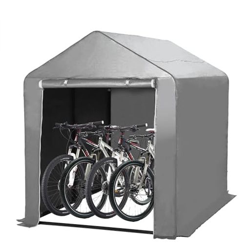 ユーカー(Euker)サイクルハウスサイクルポート3-5台収納完全防水/耐風強化耐水圧2000mm自転車置き場バイクガレージ組立簡単UVカット遮熱防錆家庭用・アウトドア・屋外用(幅160x奥行220x高さ19…