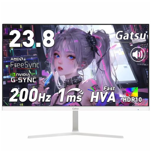Gatsu モニター 白 23.8インチ 100Hz 1ms ゲーミングモニター Amazon.co.jp: Gatsu Monitor, White, 23.8 inches, 100 Hz, 1