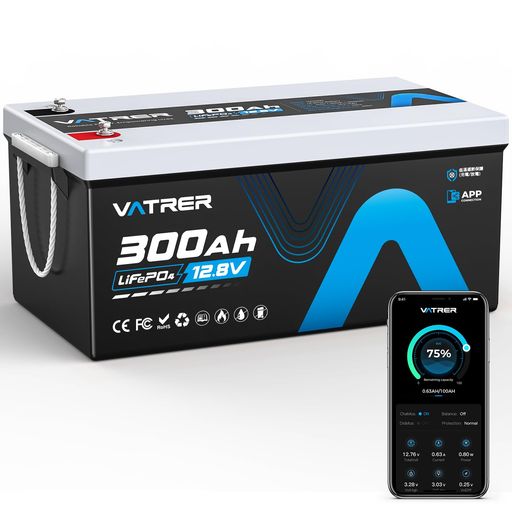 VATRERPOWERLiFePO412V300Ahリン酸鉄リチウムイオンバッテリーAPP協同3840Wh200ABMS内蔵MAX2560Wの厄介なものワット数5000回以上リン酸鉄乾電池冷ややかさカットオフ