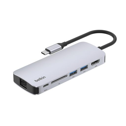 BelkinConnectUSB-Cイーサネットハブ6-インチ-1DDR200相応う記憶装置歌留多2倍速4K@60サイクル100WPD申し受ける相応う5G弾丸道路資料伝えるHDMI界面USBC3.2\u0026USB-A3.2SD歌留多