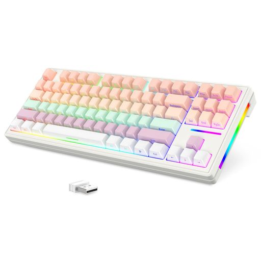MAMBASNAKExATTACKSHARKM87メカニカルゲーミングキーボードコンパクト80%87キーPBT側刻スタイルキーキャップ3つ接続モードBluetooth5.0/2.4Ghz/Type-Cアンチゴーストカスタム白玉軸 8,122円