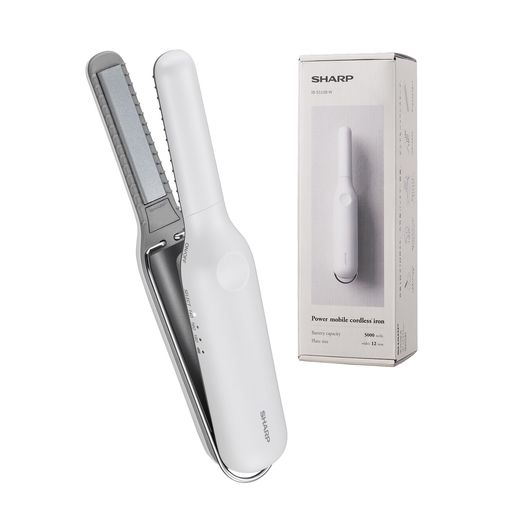 【大容量バッテリー】シャープ SHARP コードレス ヘアアイロン IB-S510B-W 幅12mm 充電持ち◎ しっかり癖付く USB Type-C対応 ルミナスホワイト｜Happy night Rainbow