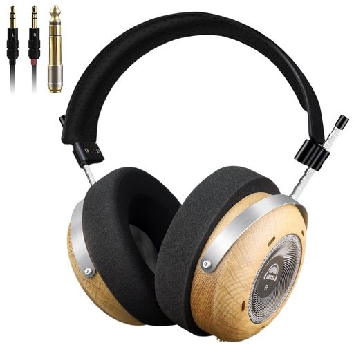 okcsc Damo ヘッドホン 有線 セミオープン型 ウッドハウジング 50mmドライバーユニット ハイインピーダンス(300Ω) 音楽・映画観賞用 3.5mm接続/6.35mm標準端子付属 PC/スマホ・ウォークマン対応|Happy night Rainbow