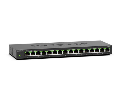 NETGEAR卓上型コンパクトアンマネージスイッチングハブGS316ギガビット16界面静音気違い受け答え省ワット数腹積もり3年引き受ける