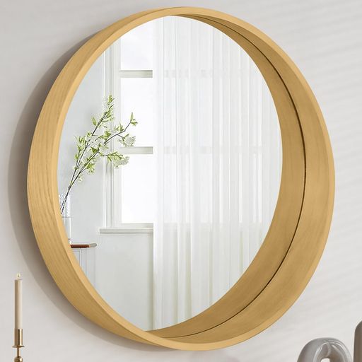 楽天市場】Browgrow 壁掛けミラー 木製 鏡 壁掛け鏡 丸型ミラー