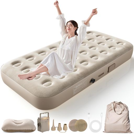 エアーベッド花見キャンプマットキャンプ用品エアーマット電動ポンプ付きシングル190x100x25cm折り畳み式自動膨張ワンタッチで空気抜けType-C充電式取り外し可能エアーマットレス簡易ベッ…