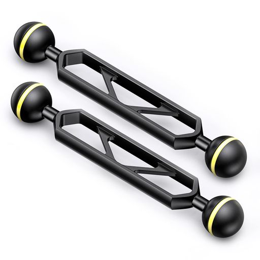 Seafrogs6インチダブルボールアームアルミニウム合金アーム1インチボールヘッドエクステンションストロボ/ビデオライト/ダイビングカメラトレイの接続用(DA-1-2個)