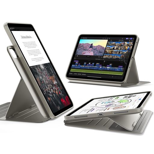 ESR iPad Air 13インチ ケース M4/M3/M2(2026/2025/2024)対応 着脱式マグネット 分離式 単体使用可能 縦横対応 9段階調整スタンド 自動スリープ/ウェイク Pencil Pro/USB-C対応 Shiftシリーズ｜Happy night Rainbow