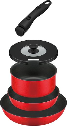 サーモスデュラブルシリーズ取っ手のとれるフライパン5点セットCAガス火専用ブライトレッドKSC-5ABTR 6,886円