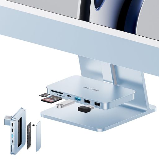 PULWTOP7in1USBCハブiMac24インチ2021/2023用M.2NVMeSSDスロット付(SSD含まれない)フック式HubUSB-C3.2USB-A3.22USB-A2.0