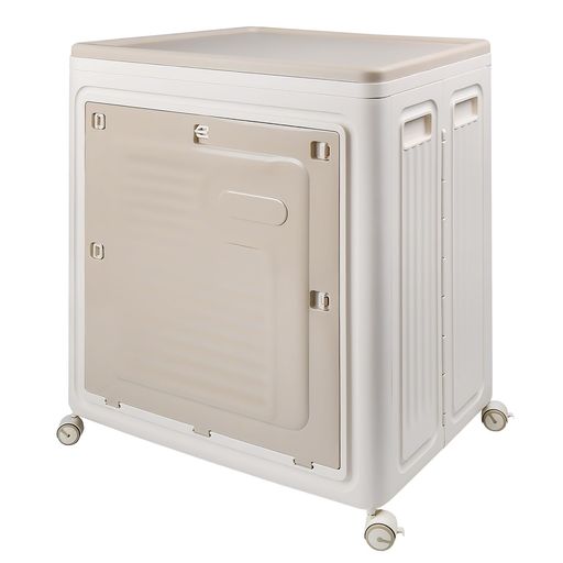 Luminexis収納ボックス折りたたみ蓋付き大容量120L衣装ケース衣類・布団・おもちゃ収納キャスター付き積み重ね可能防塵防湿強耐荷重組立簡単幅57.5x奥行39.5x高さ67.5cm