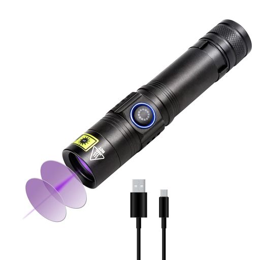 おすすめ JAXMAN U1 UV 紫外線365nm 18650 3W 蛍光剤検出光 お金の検出器 LED懐中電灯 18650電