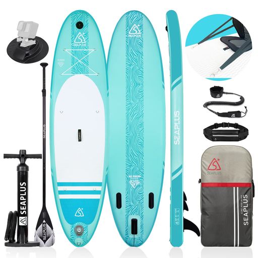 SUPボード サップボード SEAPLUS スタンドアップパドルボード インフレータブル sap カメラサポート付き サーフボード 初心者 釣り レース 水上散歩 ヨガ CL-G 320 * 81cm*15cm 最大積載重量140kg フ…|Happy night Rainbow
