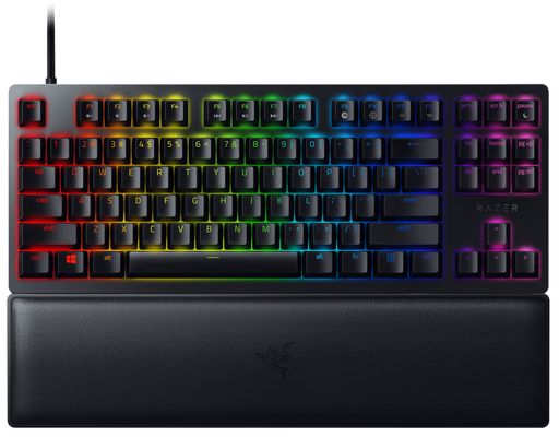 Razer Huntsman V2 Tenkeyless Clicky Optical Switch ゲーミングキーボード 英語 US配列 オプティカルスイッチ クリッキー触感 静音 テンキーレス ダブルショット PBT キーキャップ リストレスト|Happy night Rainbow