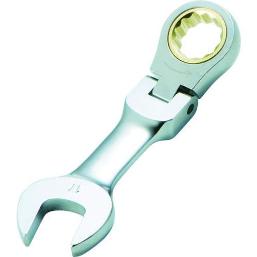 トラスコ中山(TRUSCO) 首振ラチェットコンビネーションレンチ(ショートタイプ)呼び:17 全長128mm 10丁 【ケース販売】 TGRW-17FS｜Happy night Rainbow