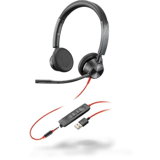 Poly(旧モデル)有線ヘッドセットBlackwire3225USB-A接続両耳用ノイズキャンセリング