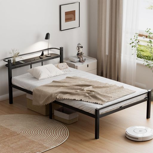 楽天市場】[SuperKois]ベッドフレームシングルベッド宮棚2口コンセント